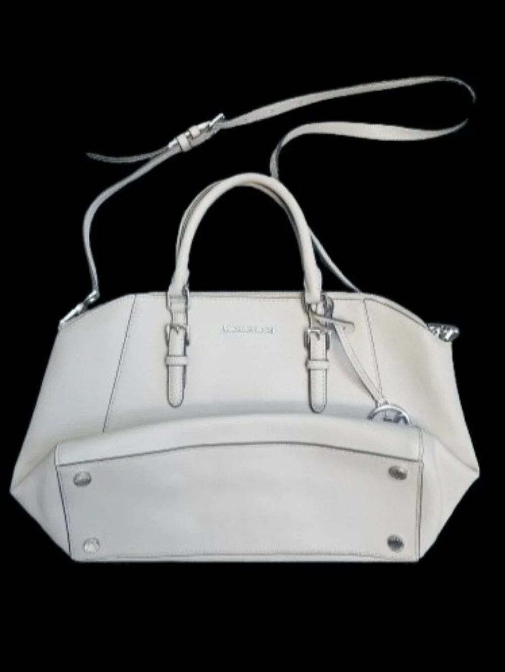 NWT Michael Kors Ciara Pearl Gray Satchel